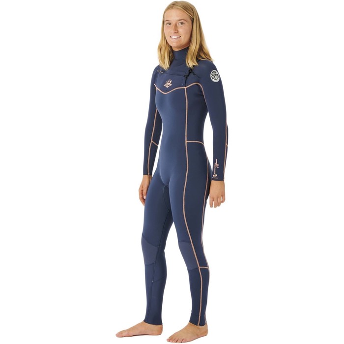 2023 Rip Curl Frauen Dawn Patrol Performance 5/3mm Brustreiverschluss Neoprenanzug WSMYAW - Navy